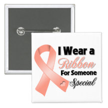 Uterine Cancer Ribbon Someone Special Pinback Button