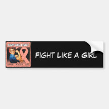 Uterine Cancer Rosie Riveter - Fight Like a Girl Bumper Stickers