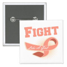 Uterine Cancer Sporty Fight Like A Girl Button