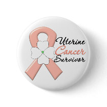 Uterine Cancer Survivor Flower Ribbon Pins