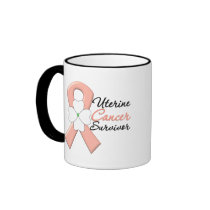 Uterine Cancer Survivor Flower Ribbon Mug