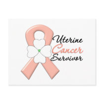 Uterine Cancer Survivor Flower Ribbon Post Card