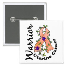 Uterine Cancer Warrior 15 Pinback Buttons