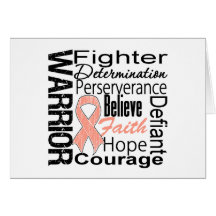 Uterine Cancer Warrior Collage Greeting Cards