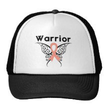 Uterine Cancer Warrior Tribal Butterfly Trucker Hat