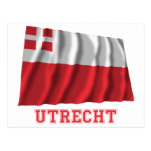 Utrecht Waving Flag with Name Postcard