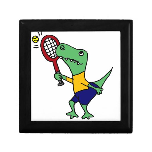 UV Funny TRex Dinosaur Playing Tennis Cartoon Zazzle