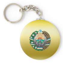 Uzbekistan Coat of Arms Key Chain