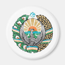 Uzbekistan Coat Of Arms Refrigerator Magnet