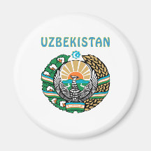 UZBEKISTAN Coat Of Arms Refrigerator Magnets