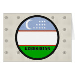 Uzbekistan Roundel quality Flag Greeting Cards