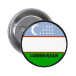 Uzbekistan Roundel quality Flag Pinback Buttons