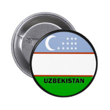 Uzbekistan Roundel quality Flag Pinback Buttons