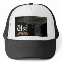 Uzi, Bullets, Uzi, Bowser Designs Inc. Mesh Hats