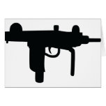 Uzi gun weapon icon greeting card