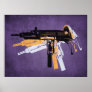 Uzi Sub Machine Gun on Purple Poster