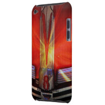 V8 Chrome Emblem on Hotrod Barely There iPod Case