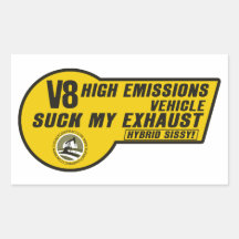 V8 SUV Sticker (Yellow) 4 pack