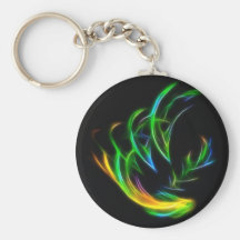 V Flame - Colourful Fractal Flame Key Chains