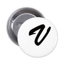 V For Victory Pinback Buttons