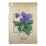 V for Violet Flower Monogram