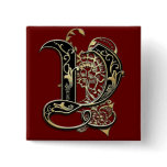 "V" monogram button