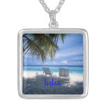 Vacation BEACH Silver PLATED Necklace