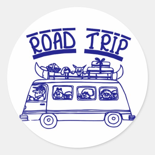 Vacation Road Trip Round Sticker Zazzle