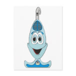 Vaccum Cartoon Blue postcards