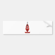 Vacuum Cartoon Red Bumper Stickers