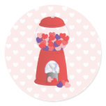 Valentine Bubblegum Round Stickers