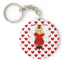 Valentine Bumble Bee Keychain