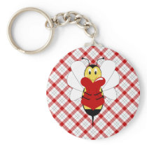 Valentine Bumble Bee Keychain