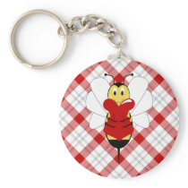 Valentine Bumble Bee Keychain