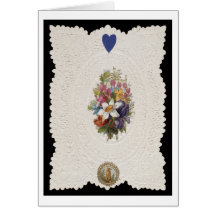 Valentine card depicting flowers, c.1840 (colour l