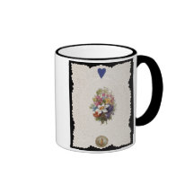 Valentine card depicting flowers, c.1840 (colour l mug