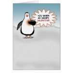 Valentine card: Penguin with warm heart