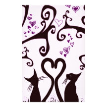 valentine cats personalized stationery