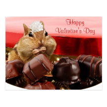 Valentine Chipmunk Post Card