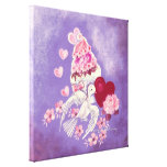 Valentine Cupcake With Love Dove & Heart Canvas Prints
