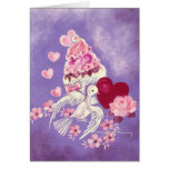 Valentine Cupcake With Love Dove & Heart Greeting Card