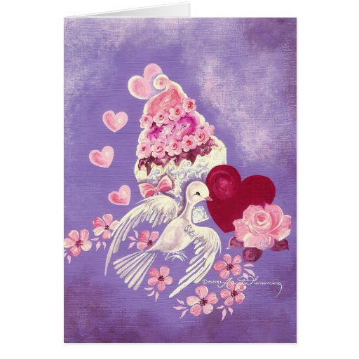 Valentine Cupcake With Love Dove & Heart Cards