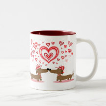 Valentine Dachshunds Coffee Mugs
