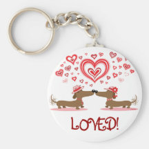 Valentine Dachshunds Key Chains