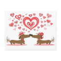 Valentine Dachshunds postcards