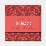 Valentine Damask save the date wedding magnet