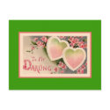 Valentine Double Hearts 'To My Darling' Postcard