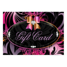 VALENTINE Fashion Gift Card Heart Bow Purple Pink Business Card