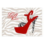 VALENTINE Fashion Gift Card Shoe Zebra Red business cards