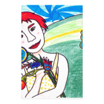 valentine girl personalised stationery